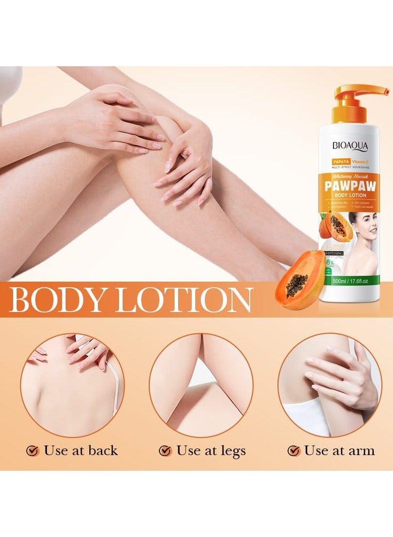 BIOAQUA Paw Paw Body Lotion With Papaya And Vitamin C 500 ml - Image 3